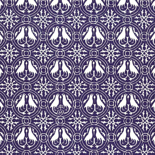 Blue Traditional Toscana Print Paper ~ Rossi Italy ~ Xylography